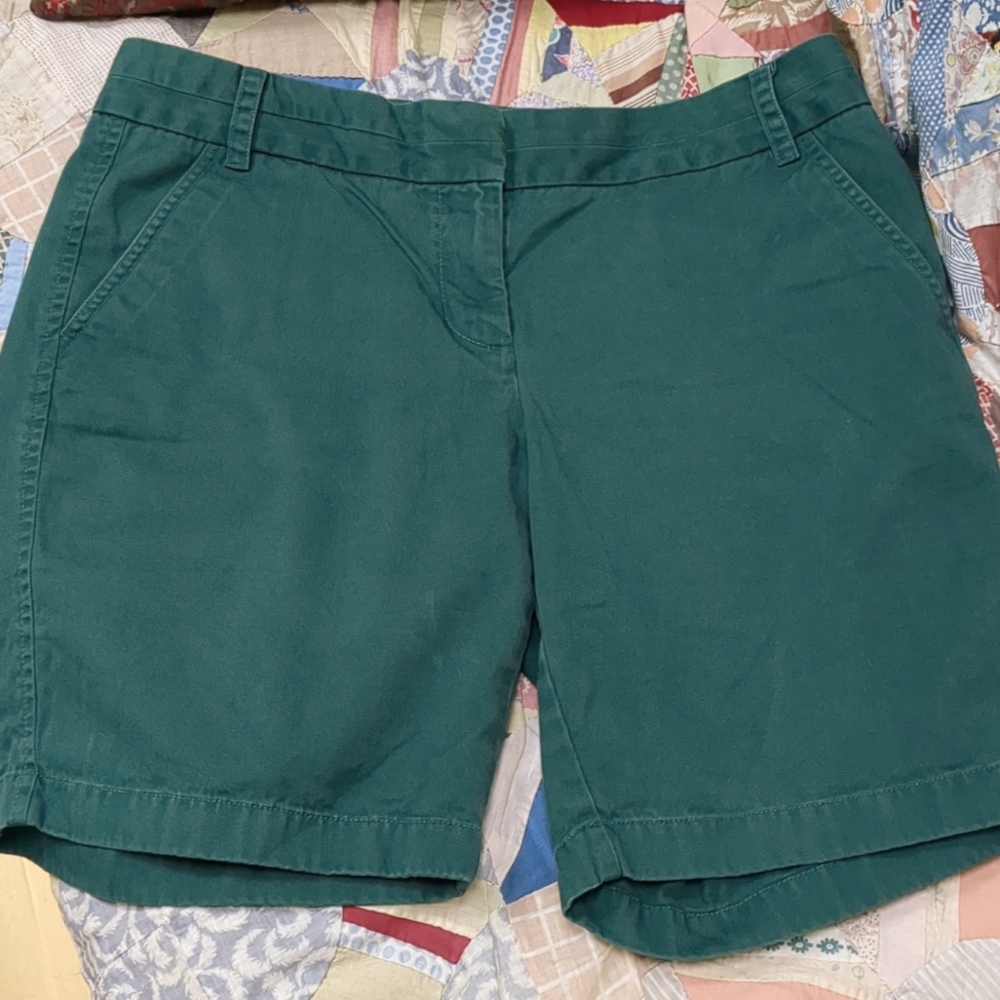 J. Crew Chino Spruce Green Bermuda Shorts Size 8